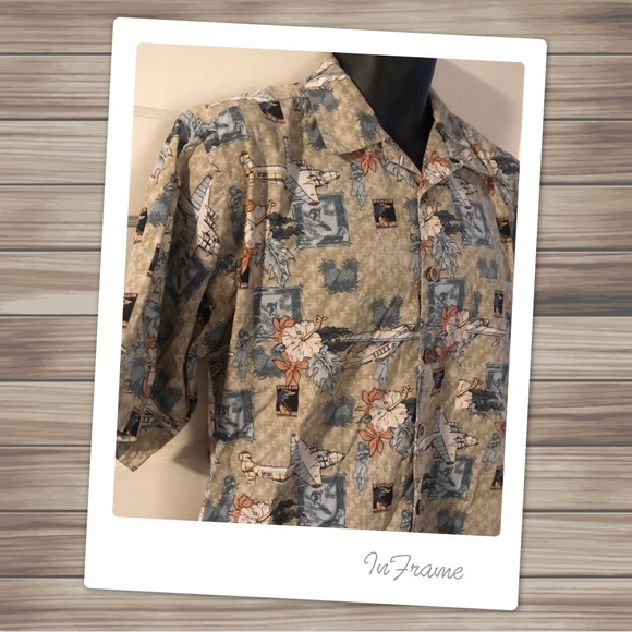 OP Sport Panair Hawaiian Button Down - Picture 1 of 7